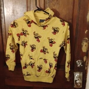 Playful Yellow Hoodie with Pac-Man Design